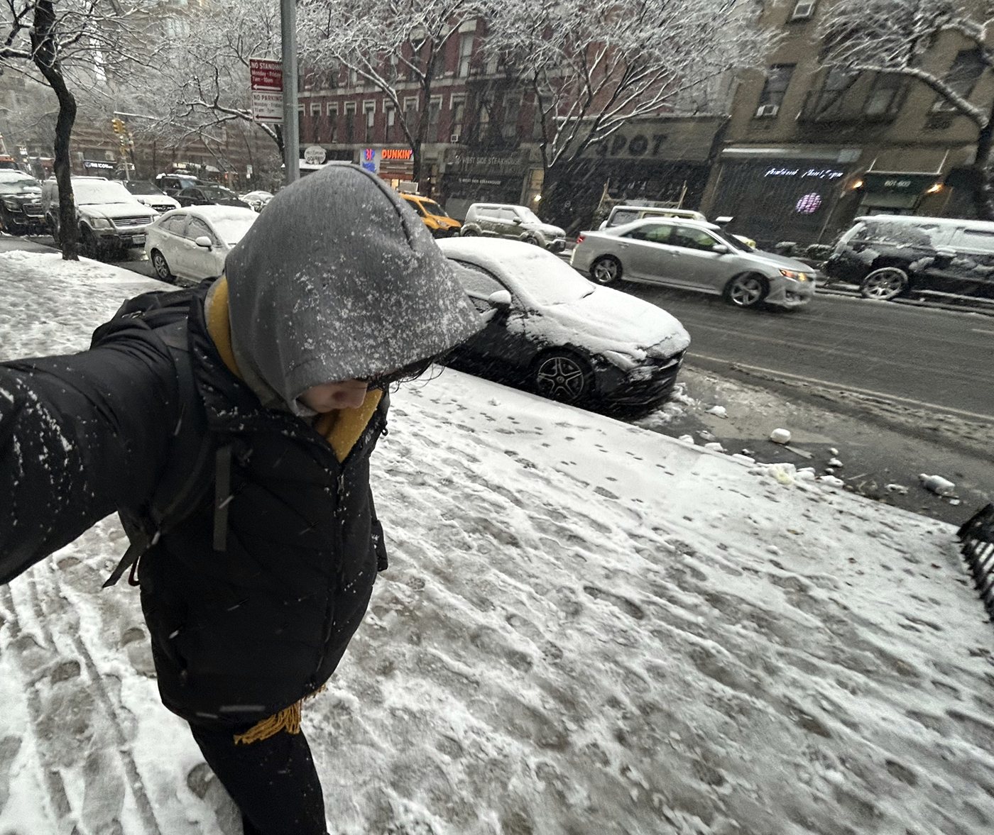 A snowy street in New York